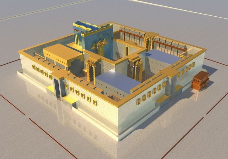 תצפית מלמעלה על בית המקדש השלישי